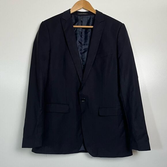 Zara Man Black Blazer Jacket Wool Blend Suit Sport Coat Single Button 38 EU 48 - Picture 10 of 10